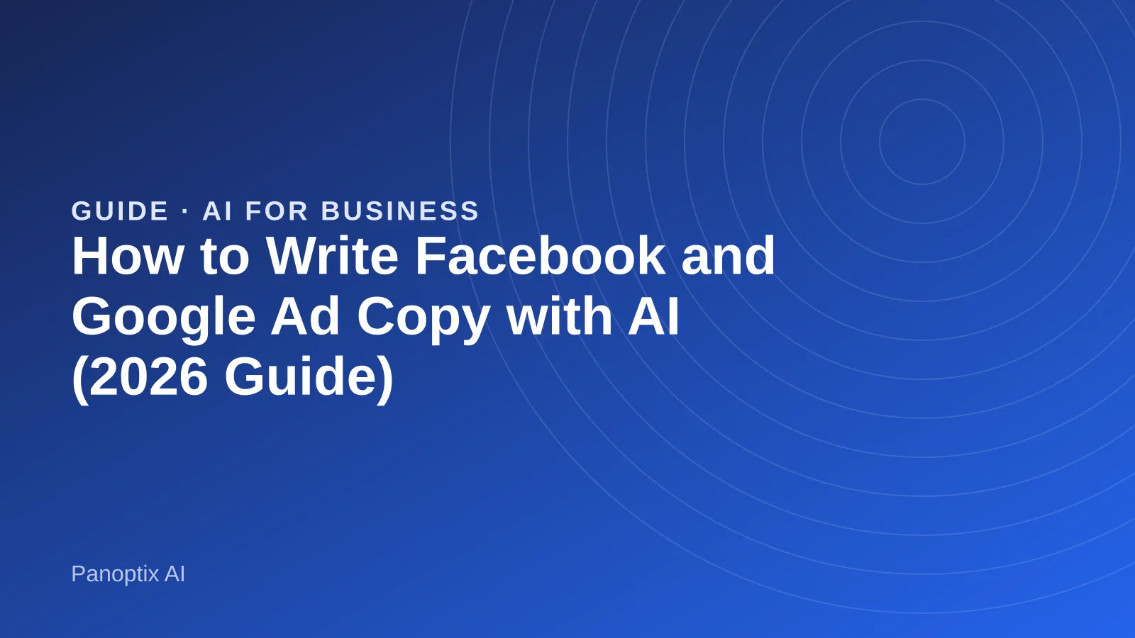 A Facebook feed ad and a Google search ad side by side, each with its headline and text fields labeled with character counts